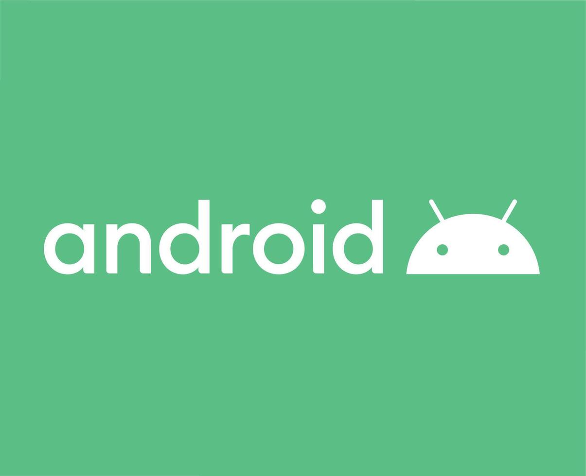 Android Logo Icon Symbol With Name White Design Operating system ...