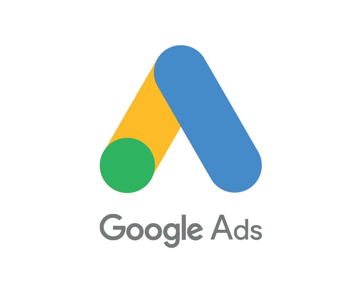 google anuncios logo símbolo con nombre diseño vector ilustración