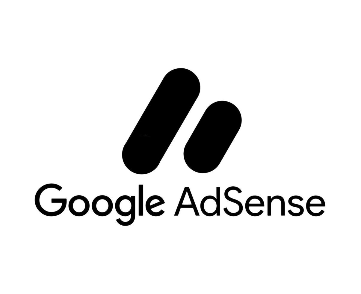 google adsense logo símbolo con nombre negro diseño vector ilustración