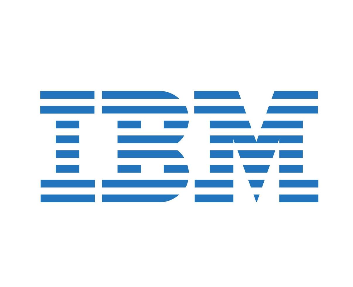 IBM Brand Symbol Software Computer Logo Design Vector Illustration