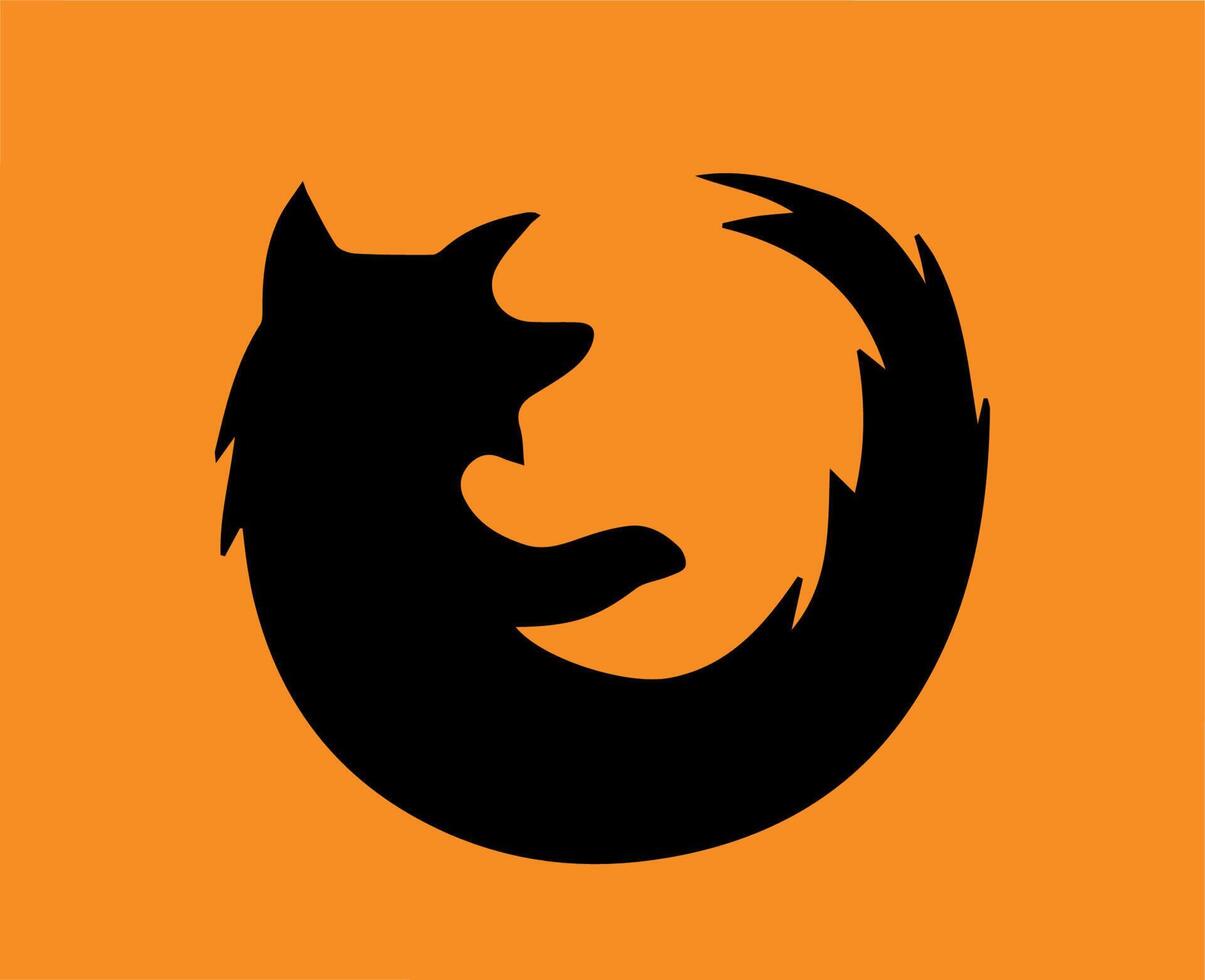 Mozilla Firefox Brand Browser Logo Symbol Black Design Software