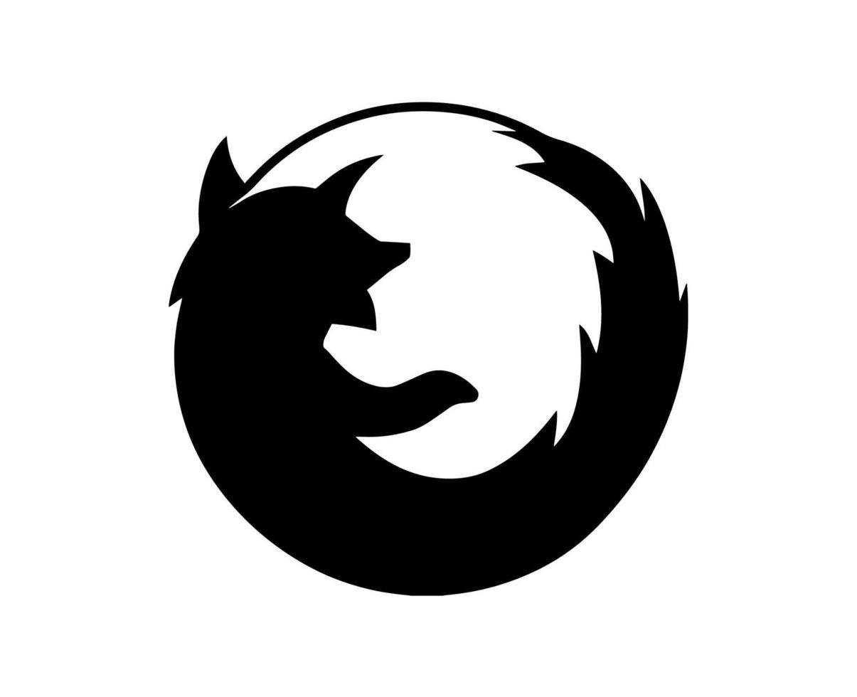 Mozilla Firefox Brand Logo Symbol Black Design Browser Software Illustration Vector