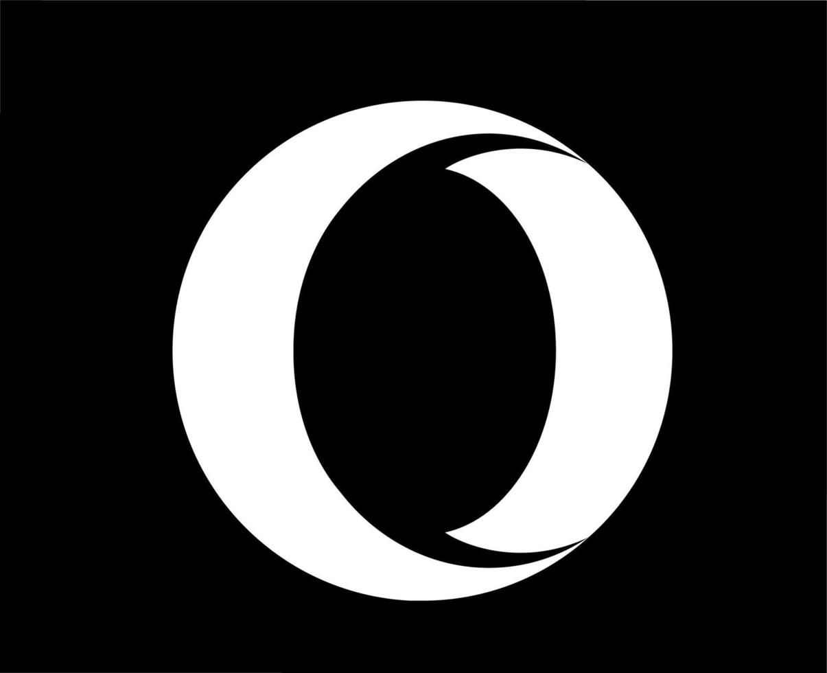 Opera Browser Brand Logo Symbol White Design Software Illustration Vector With Black Background