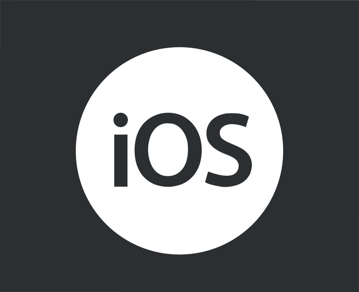 Ios Icon Logo Software Apple Symbol White Design Mobile Vector Illustration With Gray Background