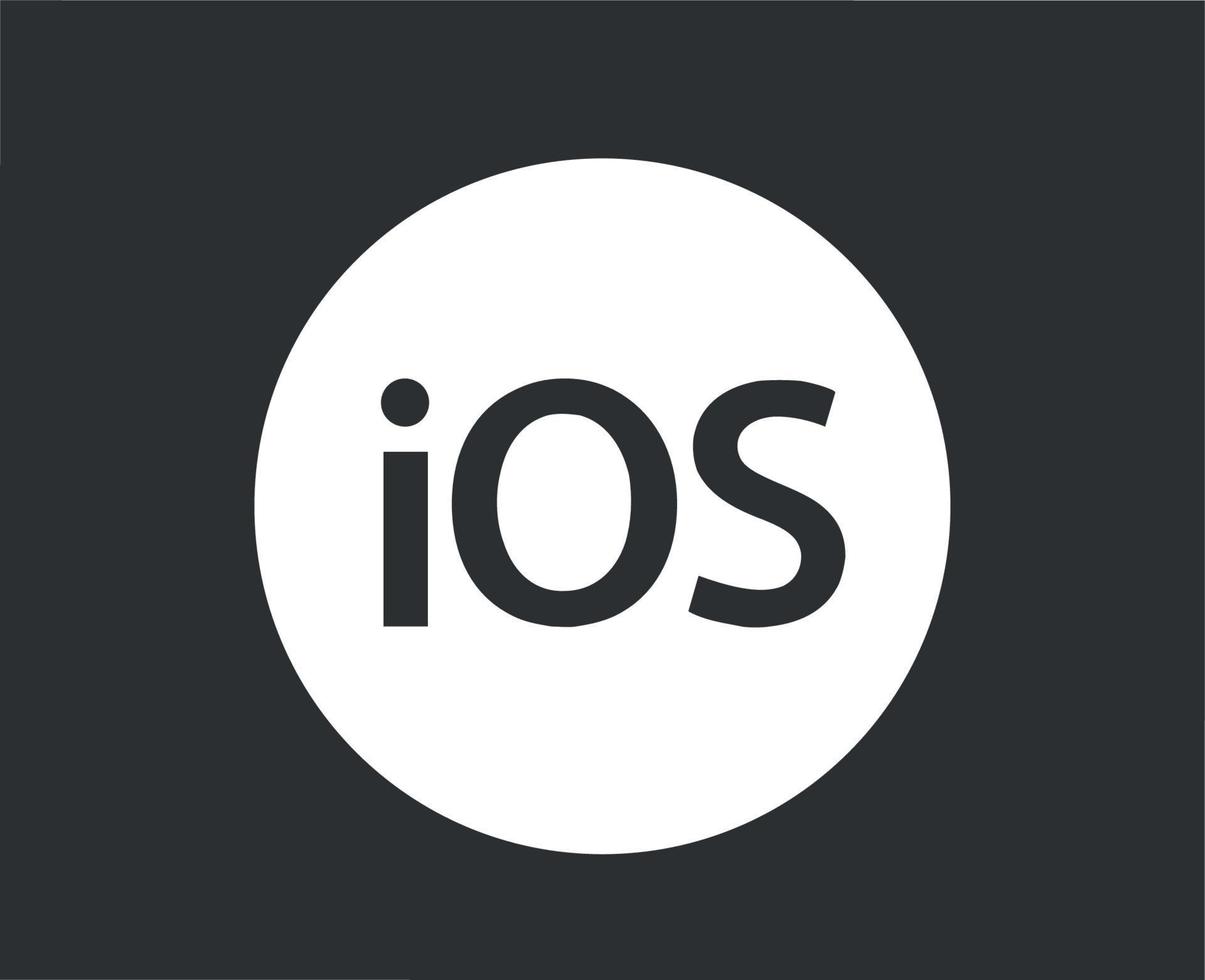 ios icono logo software manzana símbolo blanco diseño móvil vector ilustración con gris antecedentes