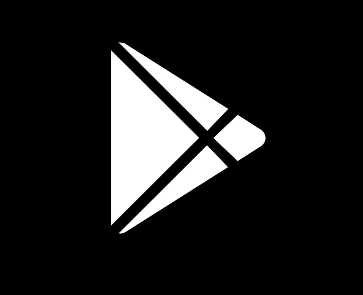 Google Play Brand Logo Symbol White Design Software Phone Mobile Vector Illustration With Black Background