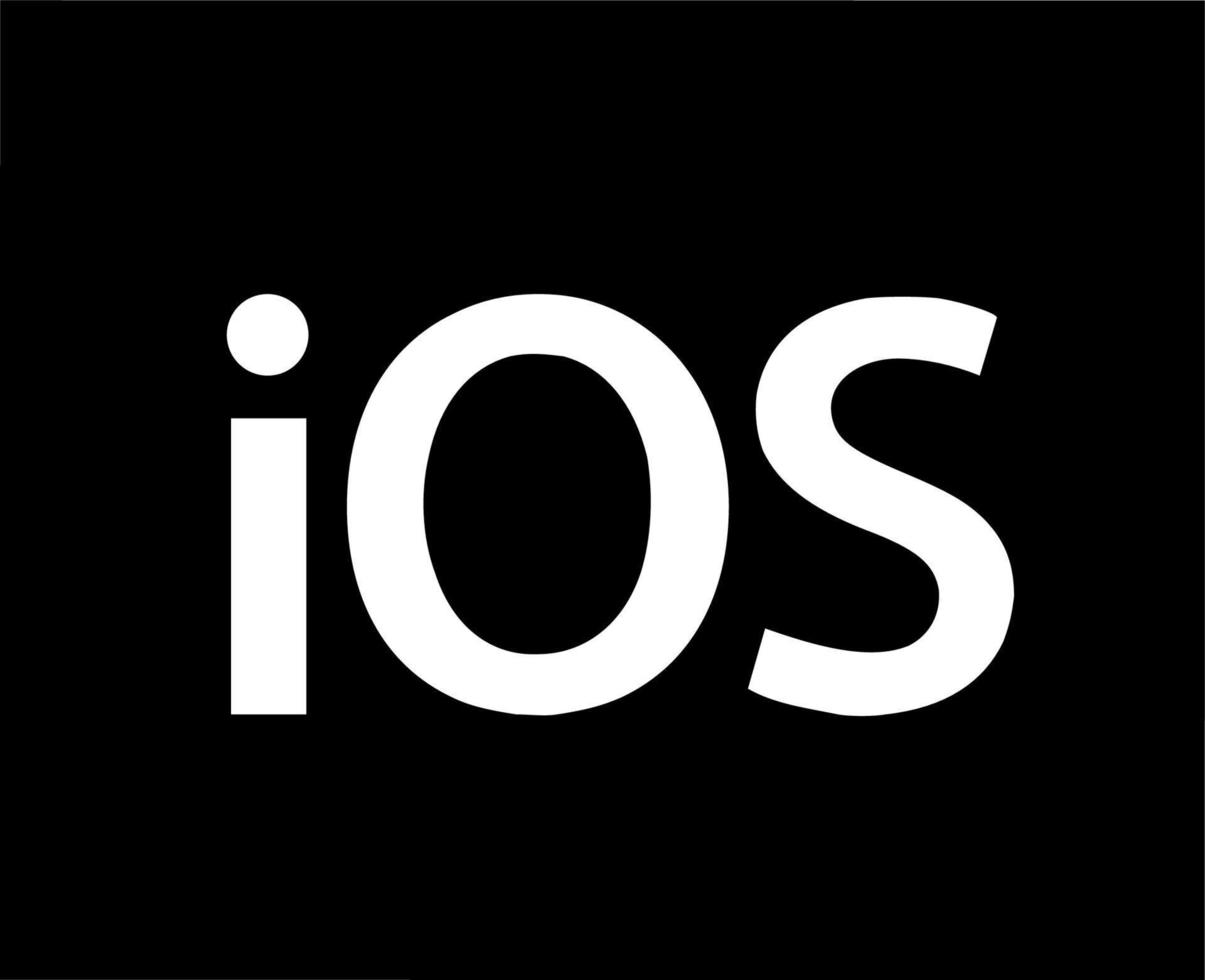 ios manzana icono logo software símbolo blanco nombre diseño móvil vector ilustración con negro antecedentes