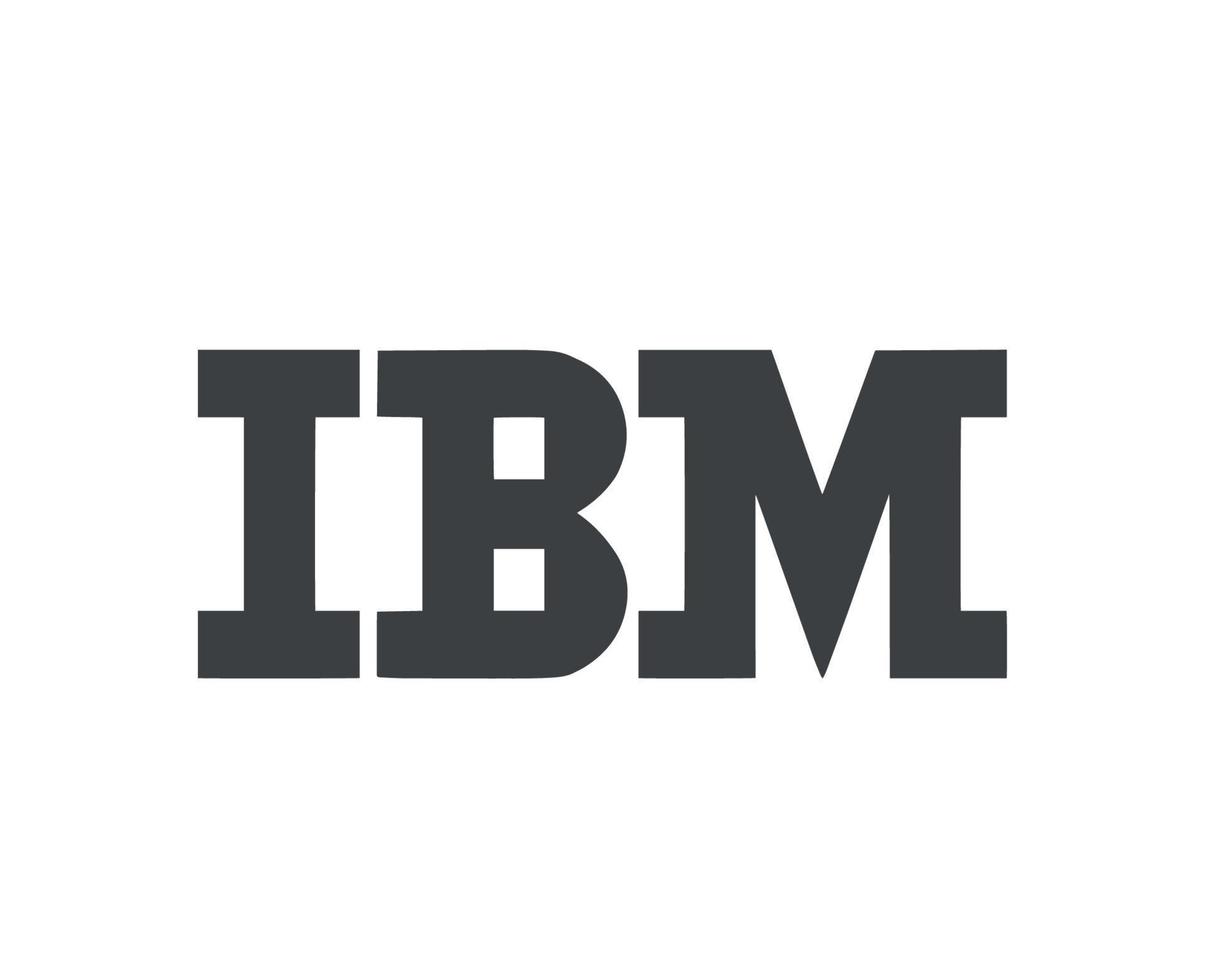 ibm logo marca software computadora símbolo gris diseño vector ilustración