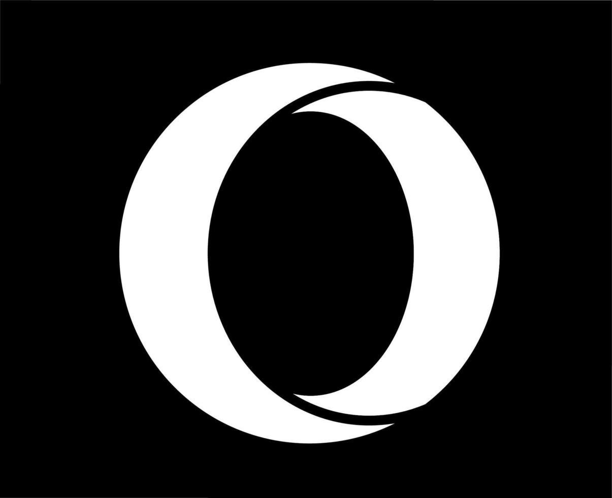 Opera Browser Logo Brand Symbol White Design Software Illustration Vector With Black Background