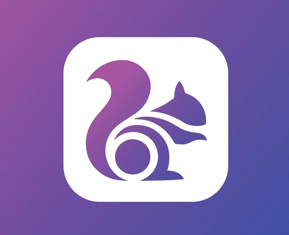 UC Browser Logo Brand Symbol White Design Alibaba Software Illustration Vector With Purple Background