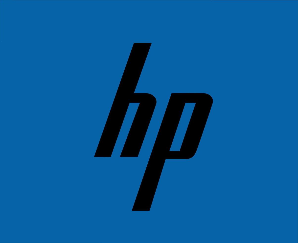 hp marca logo computadora símbolo negro diseño Estados Unidos ordenador portátil vector ilustración con azul antecedentes