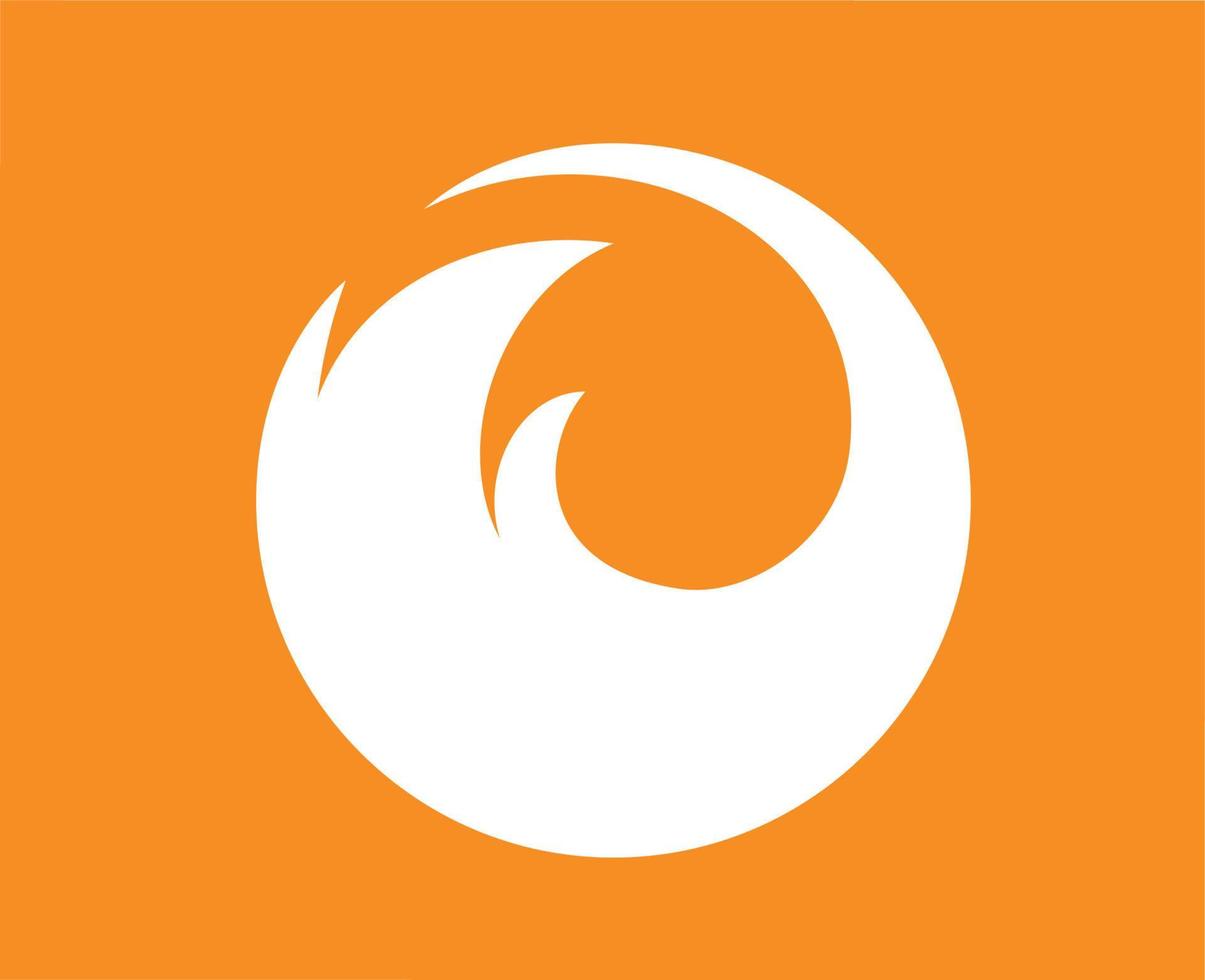 Mozilla Firefox Logo Brand Symbol White Design Browser Software Vector Illustration With Orange Background