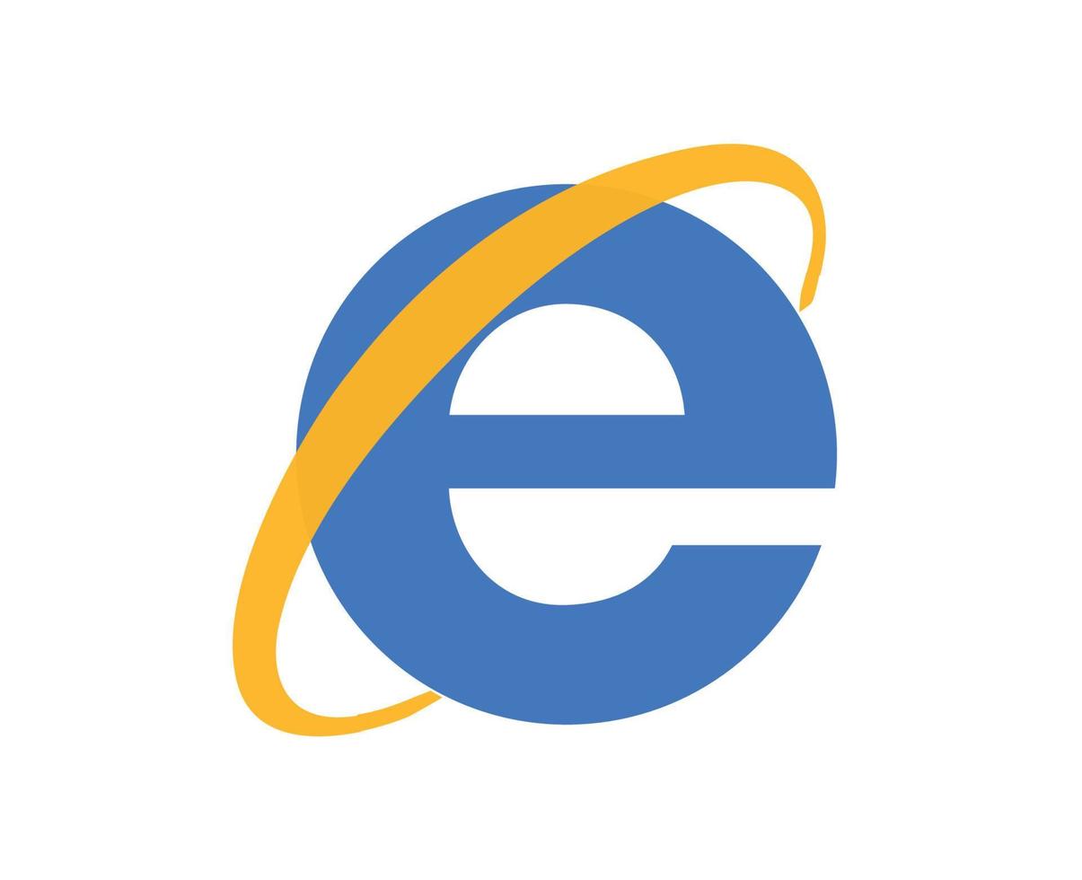 Internet explorador navegador marca logo símbolo diseño software vector ilustración