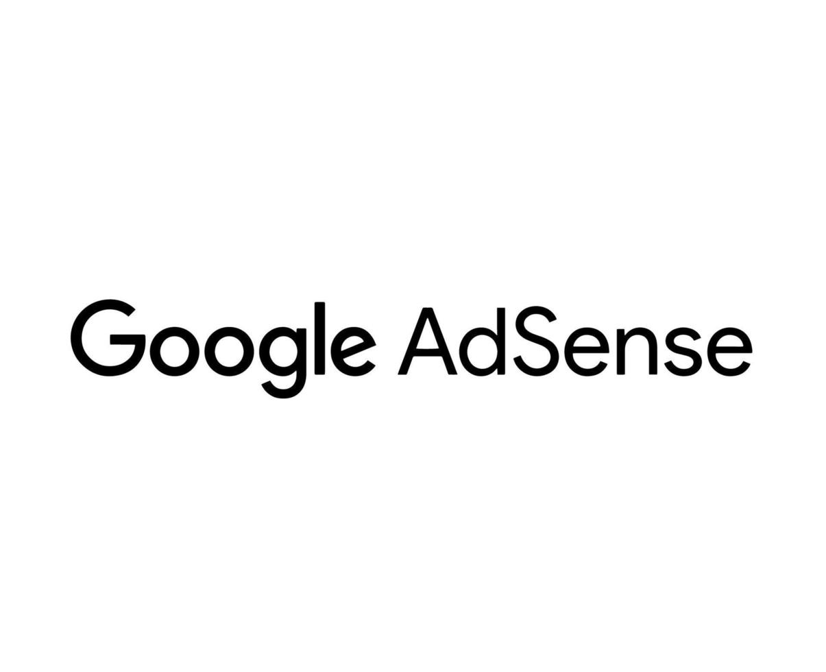 Google Adsense Symbol Logo Name Black Design Vector Illustration