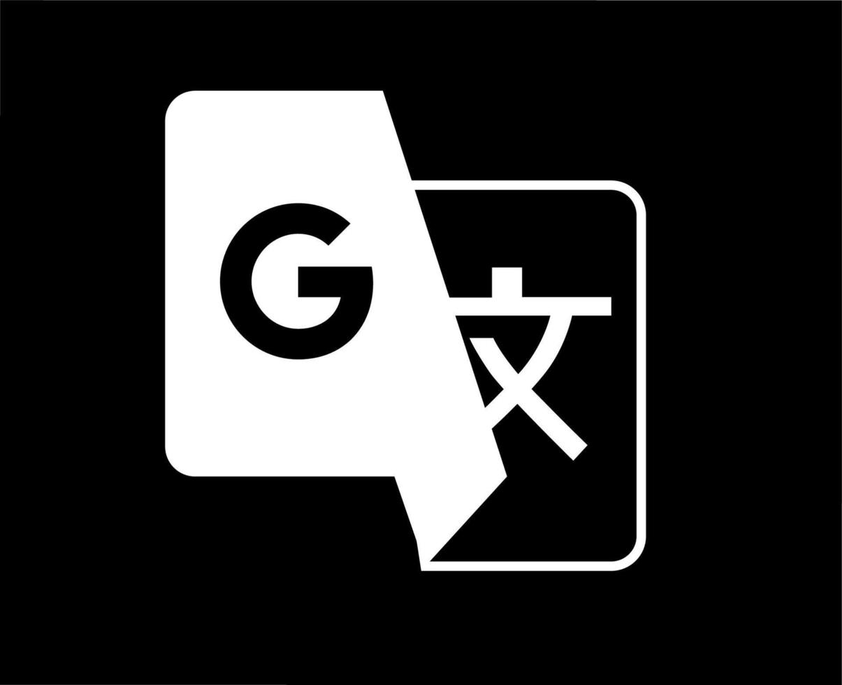 google traduccion logo símbolo blanco diseño móvil aplicación vector ilustración con negro antecedentes