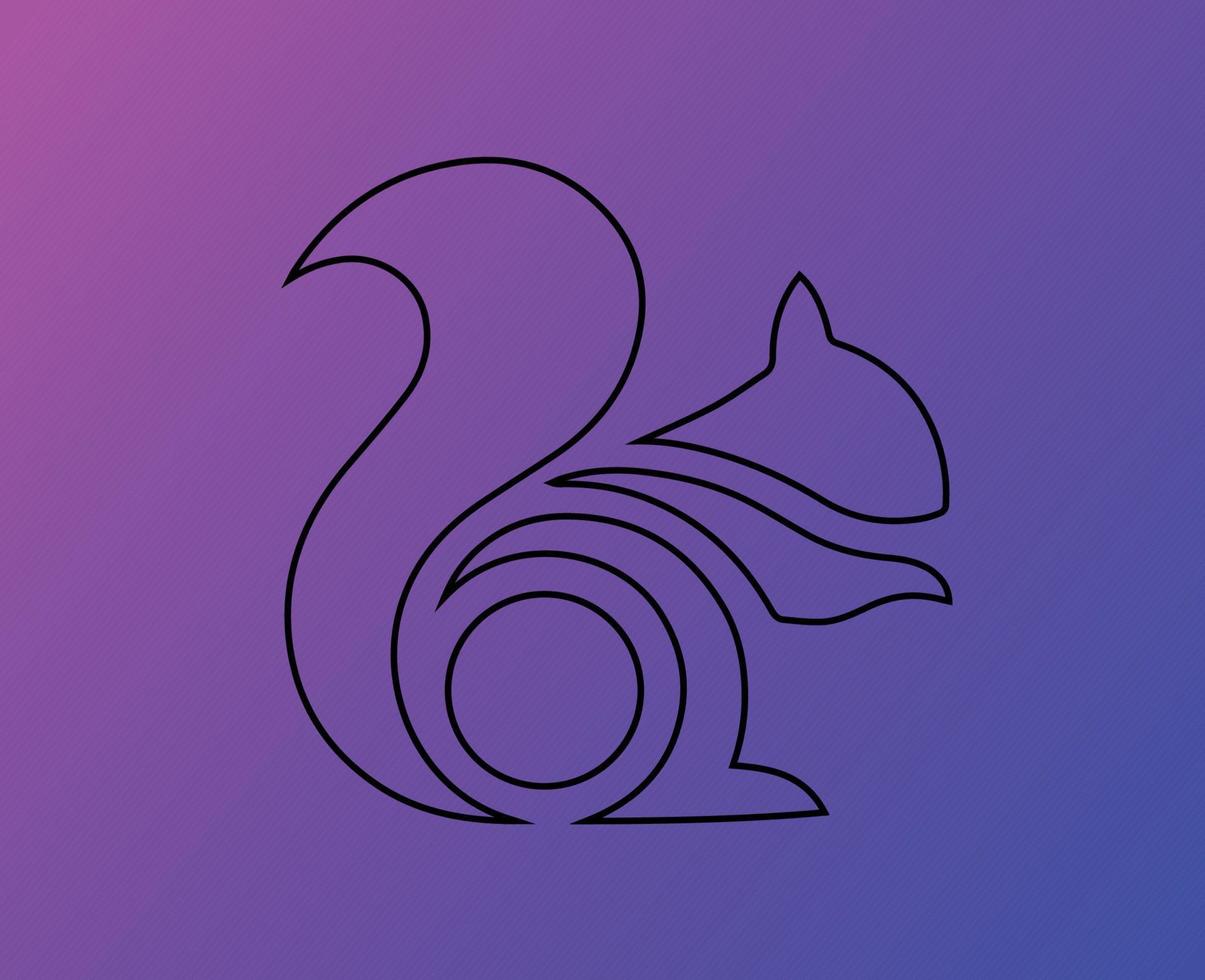 UC Browser Brand Logo Symbol Black Design Alibaba Software Vector Illustration With Purple Background