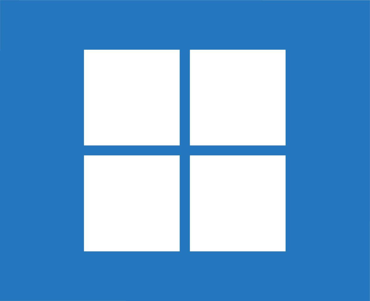 Windows Brand Logo Symbol White Design Microsoft Software Vector Illustration With Blue Background