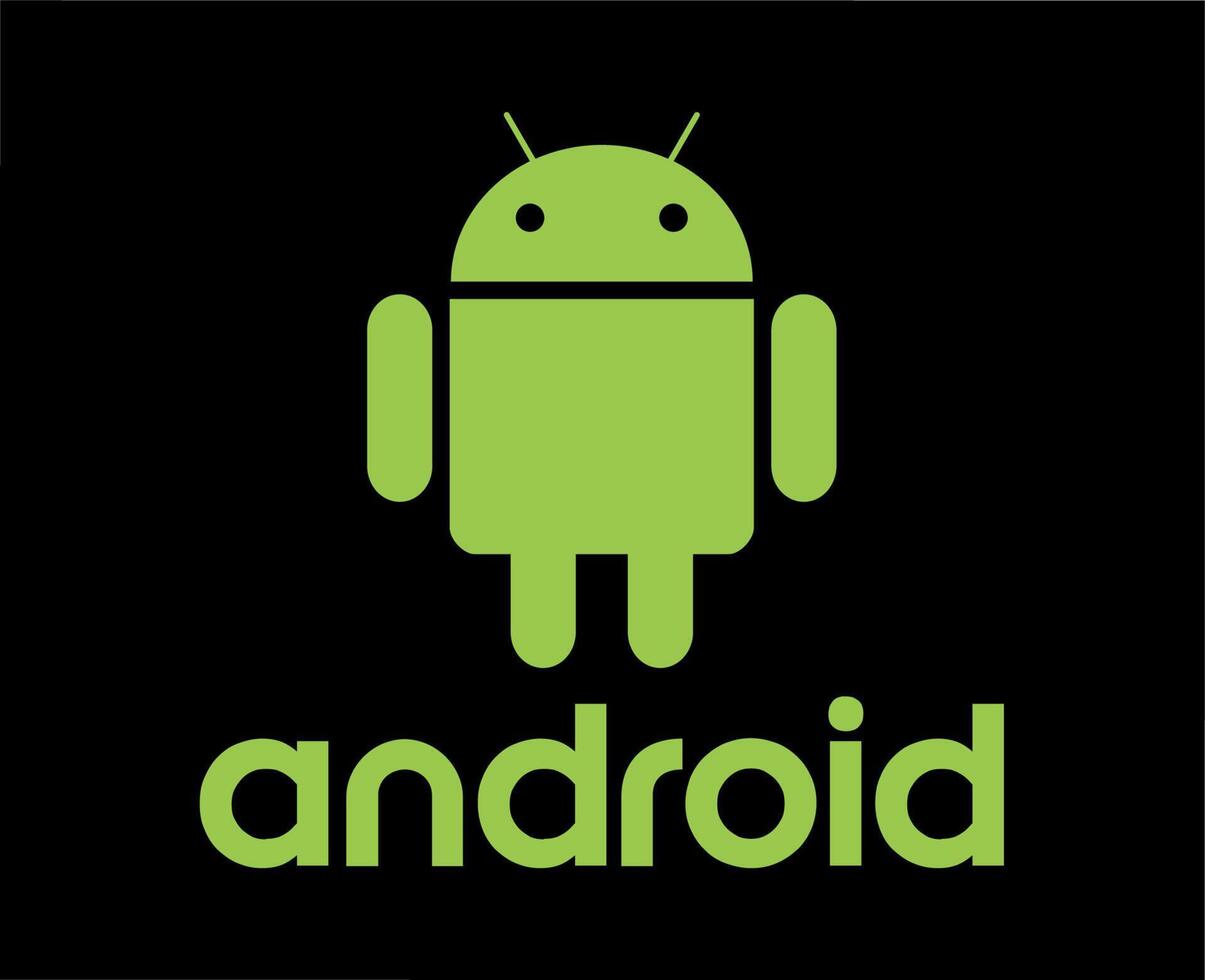 Android Operating system Logo Icon Symbol With Name Green Design ...