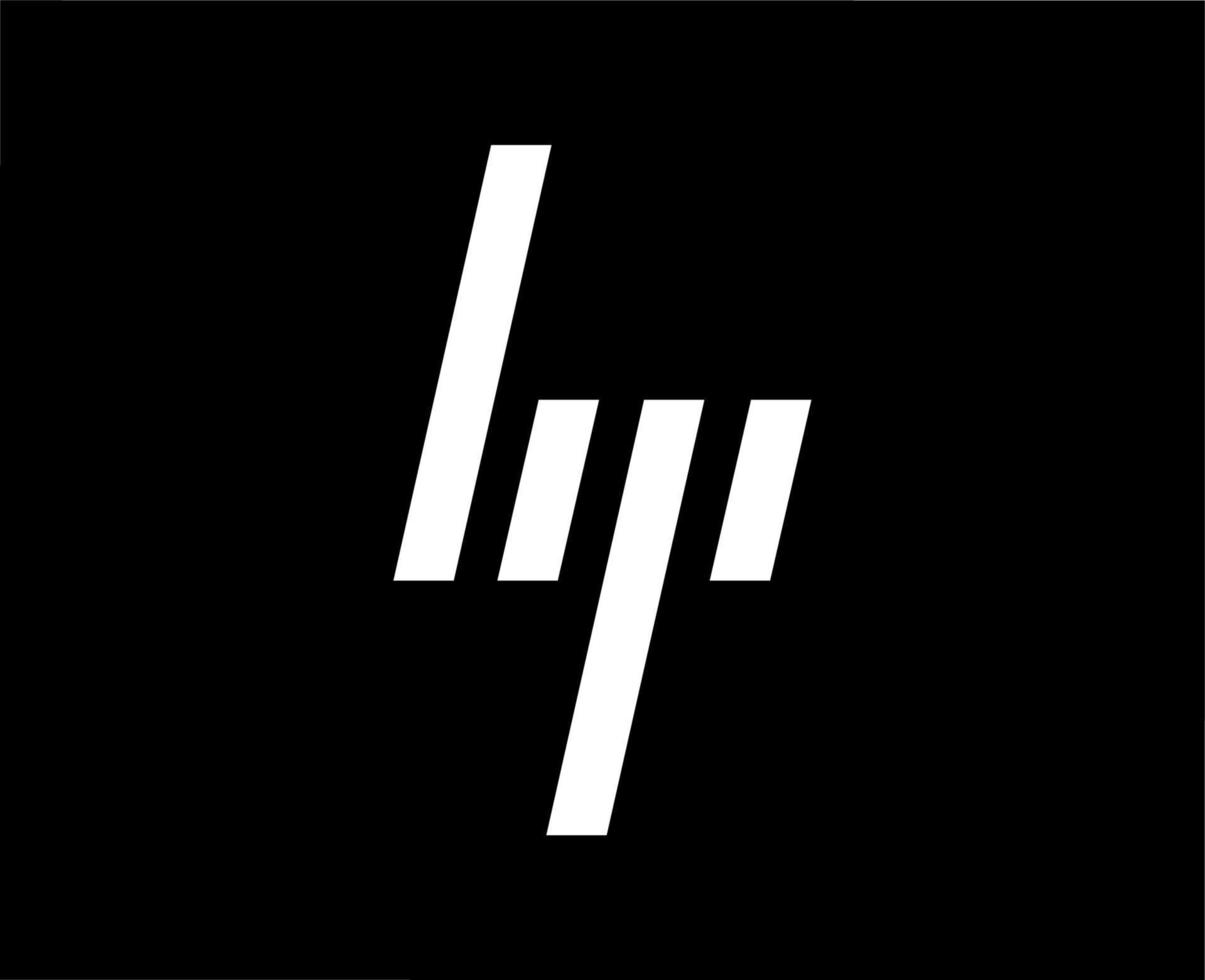 HP Logo Brand Computer Symbol White Design Usa Laptop Vector Illustration With Black Background