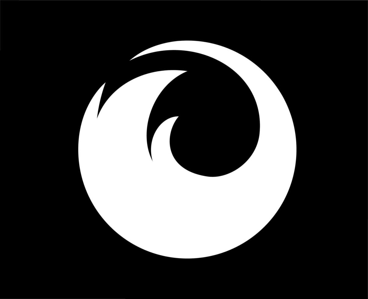 mozilla Firefox logo marca símbolo blanco diseño navegador software vector ilustración con negro antecedentes