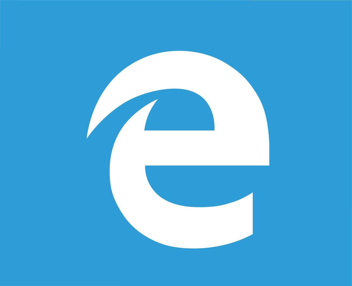 Internet explorador navegador marca logo símbolo blanco diseño software ilustración vector con azul antecedentes