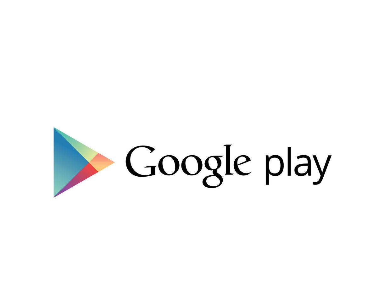 Google Play Symbol Logo With Name Design Software Phone Mobile Vector Illustration