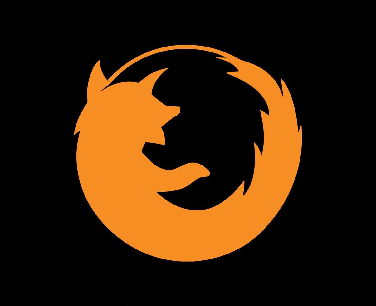Mozilla Firefox Brand Logo Symbol Orange Design Browser Software Illustration Vector With Black Background