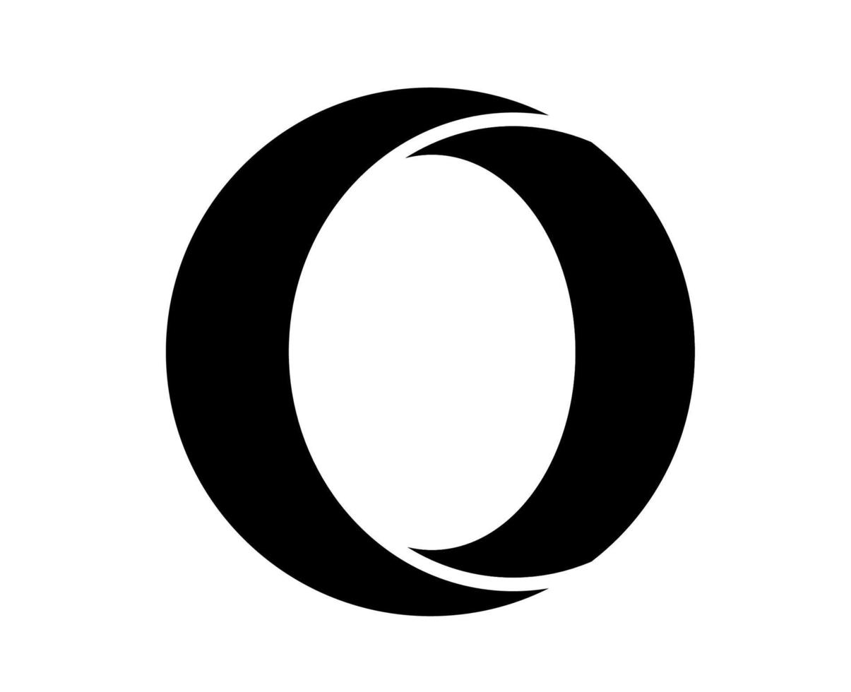 ópera navegador logo marca símbolo negro diseño software ilustración vector