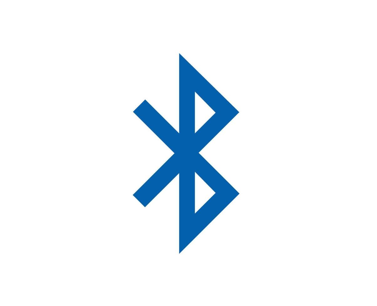 Bluetooth icono logo software teléfono símbolo azul diseño móvil vector ilustración