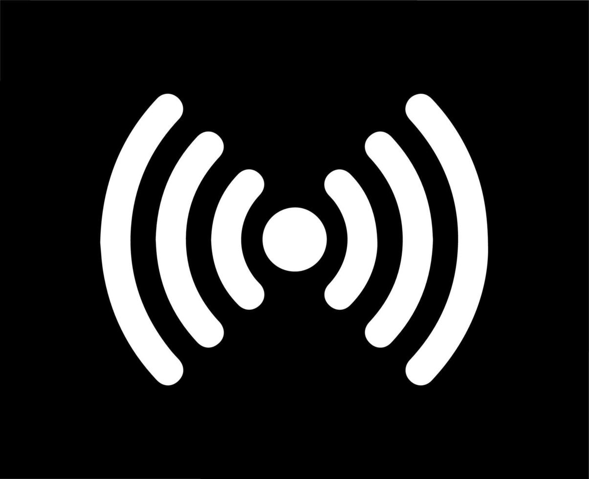 WiFi Icon Logo Software Phone Symbol White Design Mobile Vector Illustration With Black Background
