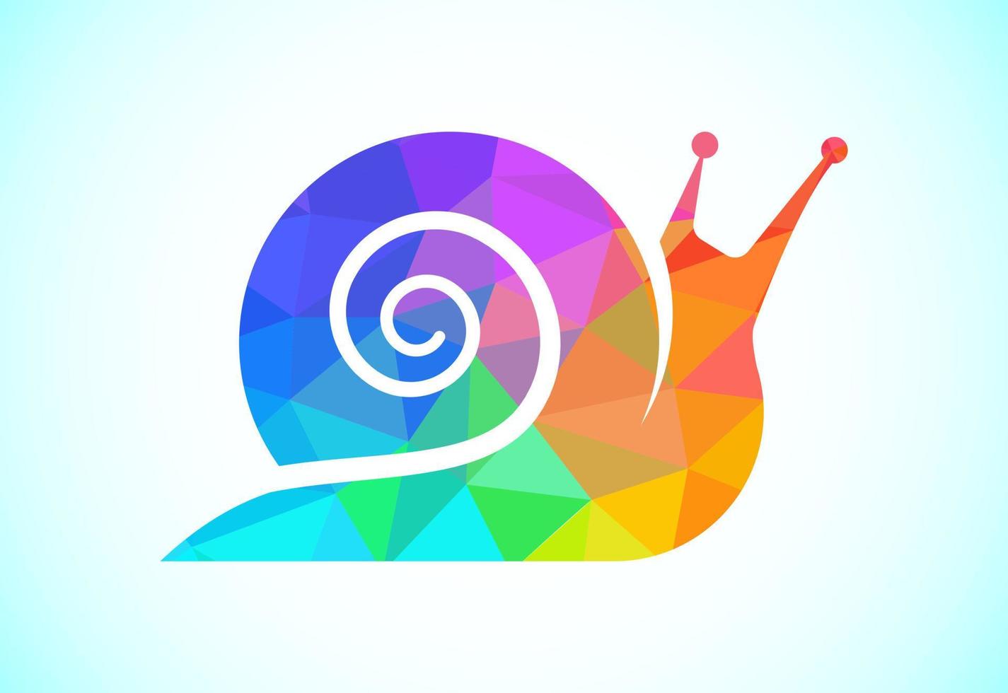 Low poly style Shell, Snail Logo sign symbol, Shell logo design vector