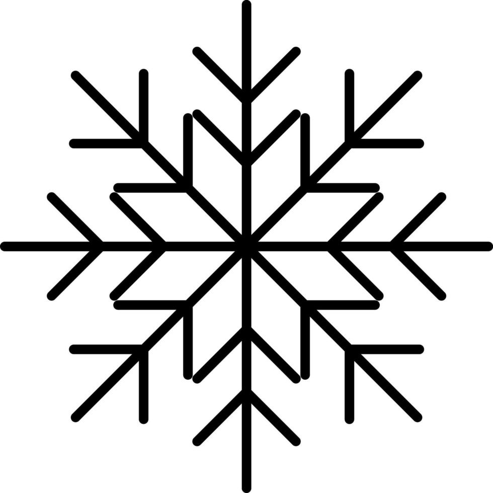 Snowflake icon. Christmas and winter theme. Simple flat black illustration on white background. Icon vector