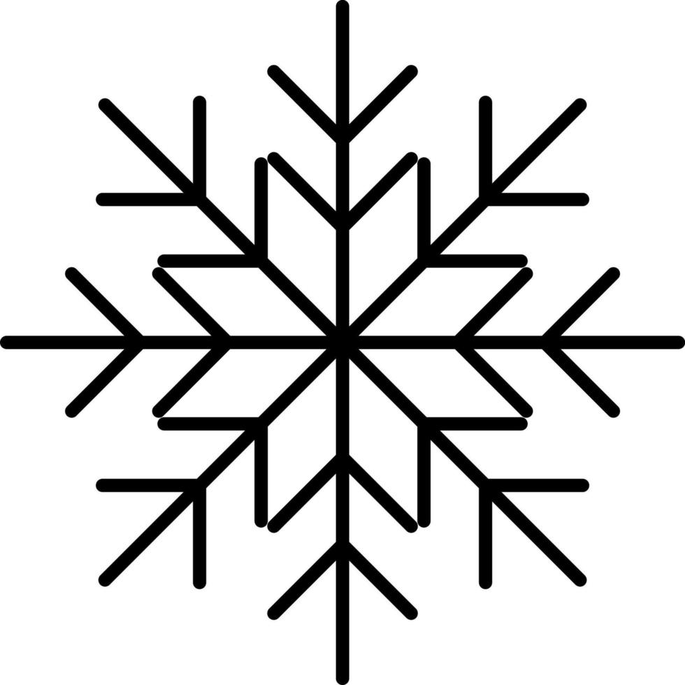 Snowflake icon. Christmas and winter theme. Simple flat black illustration on white background. Icon vector