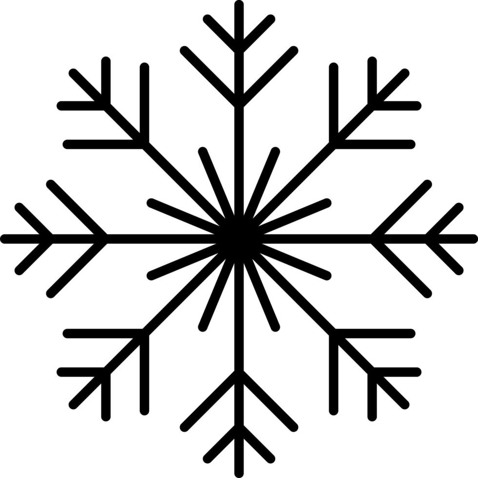 Snowflake icon. Christmas and winter theme. Simple flat black illustration on white background. Icon vector