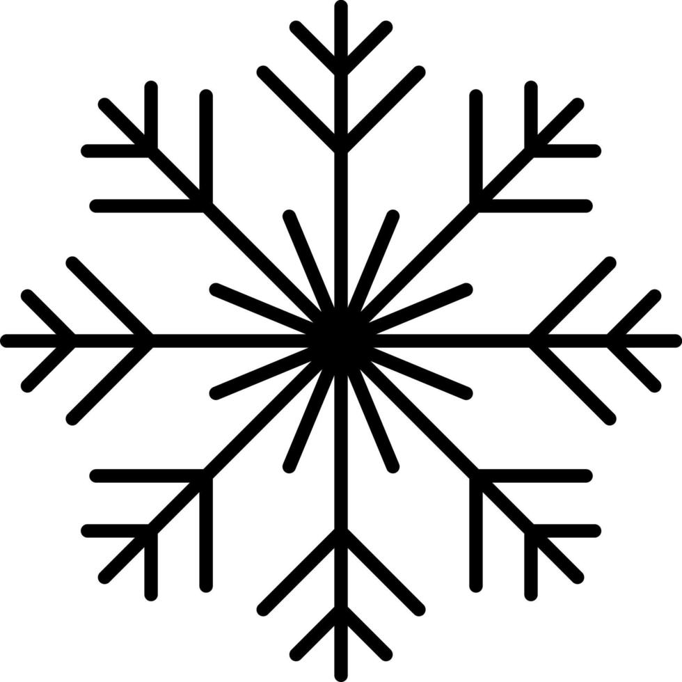 Snowflake icon. Christmas and winter theme. Simple flat black illustration on white background. Icon vector