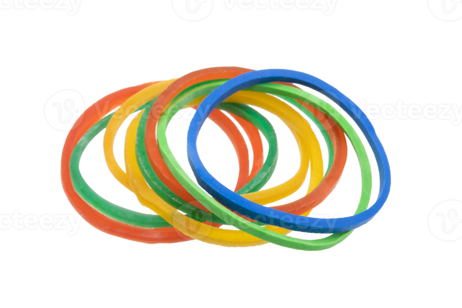 Multicolor rubber bands isolated on transparent background PNG File