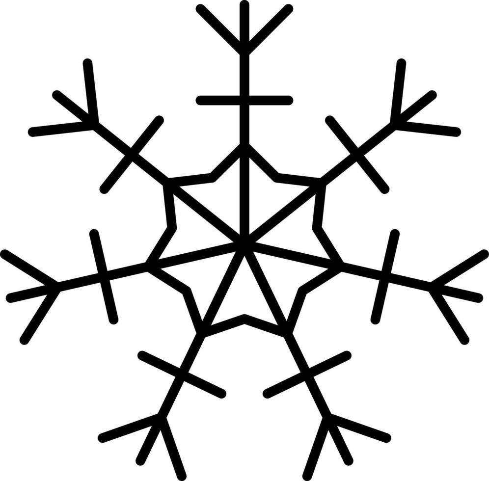 Snowflake icon. Christmas and winter theme. Simple flat black illustration on white background. Icon vector