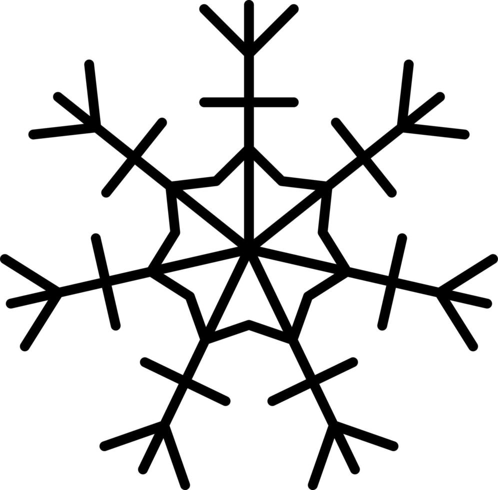 copo de nieve icono. Navidad y invierno tema. sencillo plano negro ilustración en blanco antecedentes. icono vector