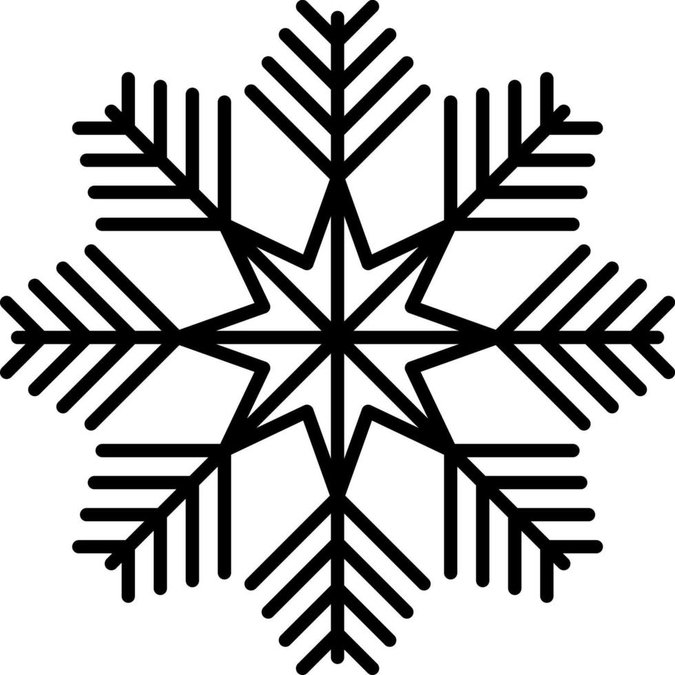 Snowflake icon. Christmas and winter theme. Simple flat black illustration on white background. Icon vector