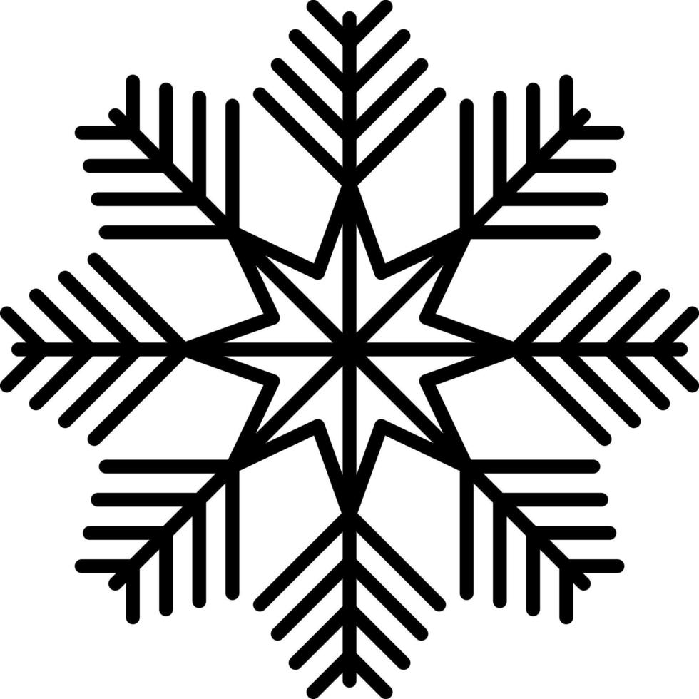 Snowflake icon. Christmas and winter theme. Simple flat black illustration on white background. Icon vector