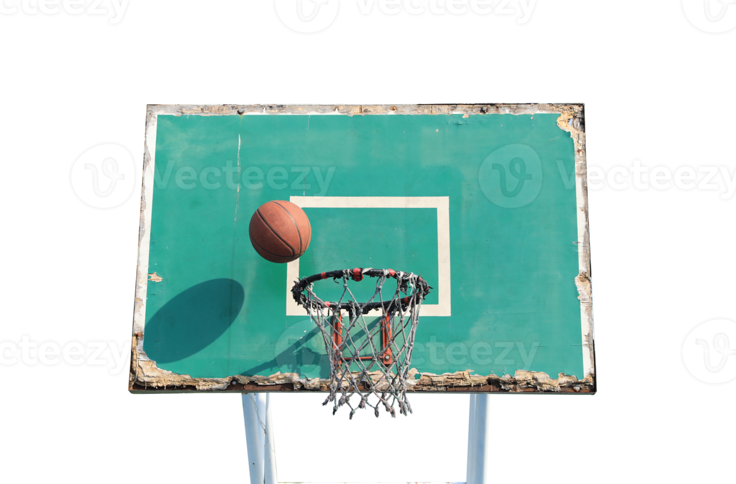 baloncesto con sombra en antiguo verde respaldo transparente png