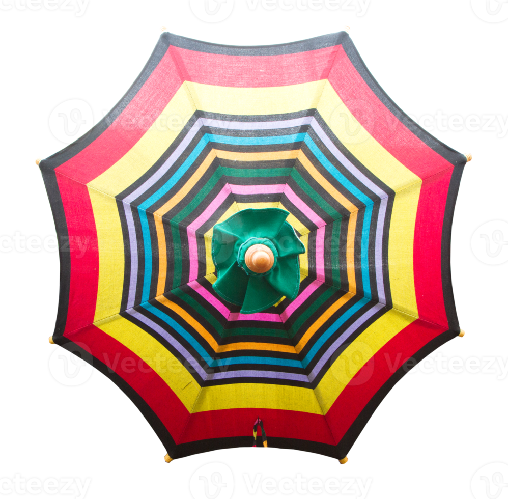 Colorful umbrella on transparent background PNG File.