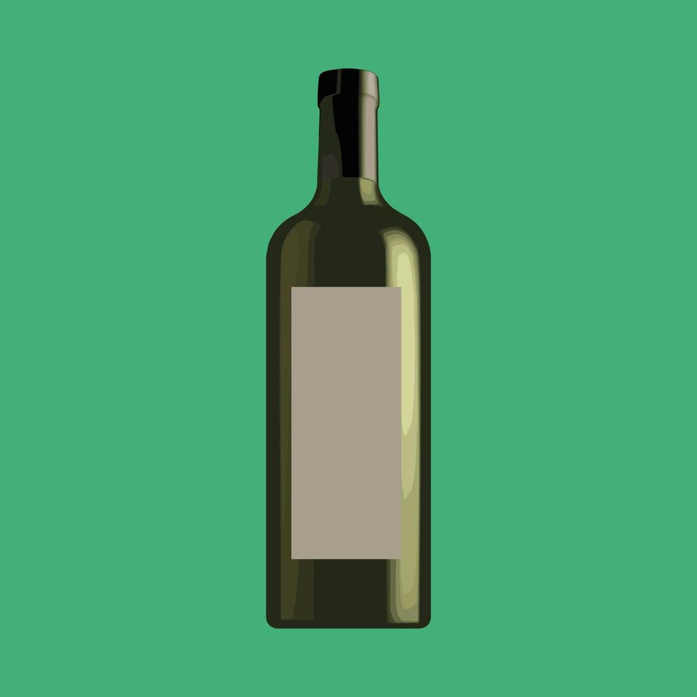 botella, vino, vacío botella vector