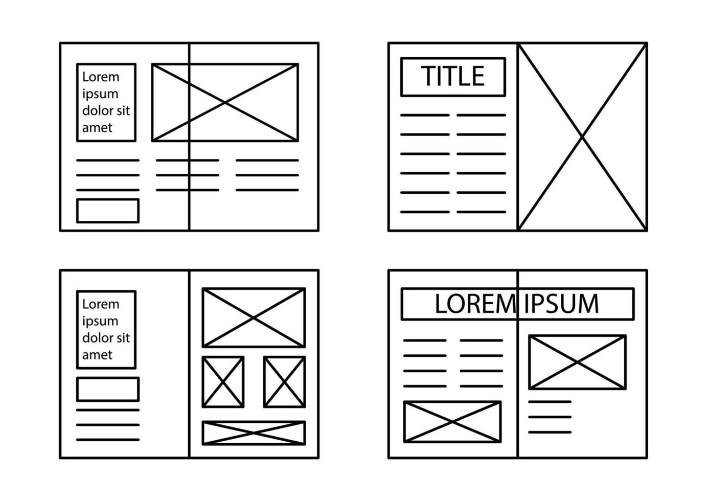 antiguo Clásico periódico paginas plantillas para usted título encabezamiento edición nombre texto aislado vector ilustración. periódico colocar. periódico vector colocar.