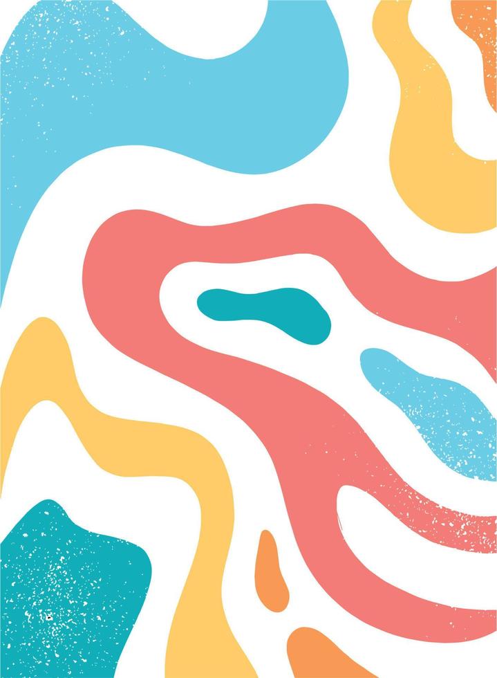 Groovy wallpaper, print, background with abstract shapes and wavy stripes. Good for funky and retro  social media templates, covers, cards, posters, banners, etc. EPS 10 vector