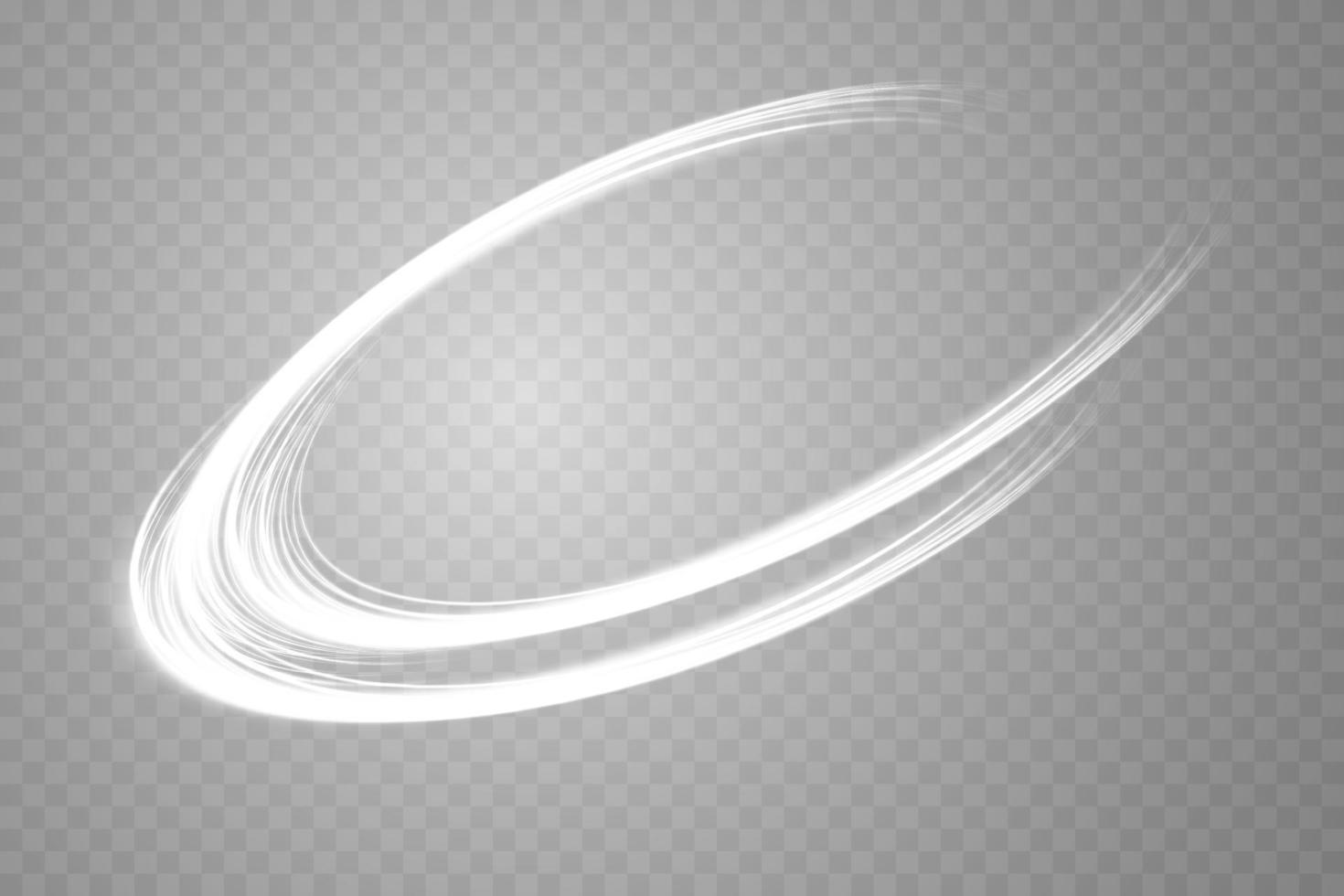 Abstract light lines of movement and speed with white color glitters. Light everyday glowing effect. semicircular wave, light trail curve swirl vector