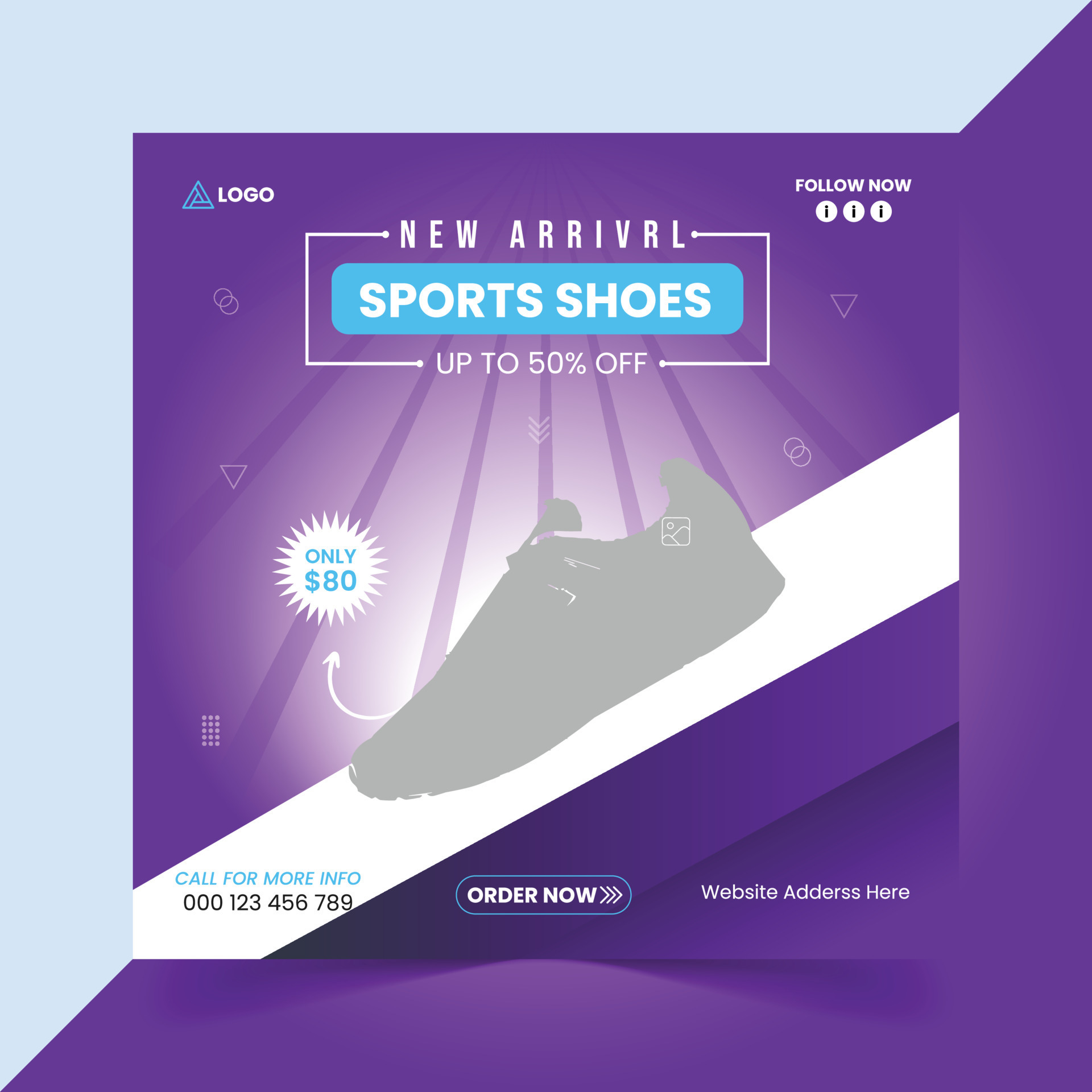 Sport Shoes Brand Promotion Social Media Post Templates 21515528 Vector sport-shoes-brand-promotion-social-media-post-templates-21515528-vector