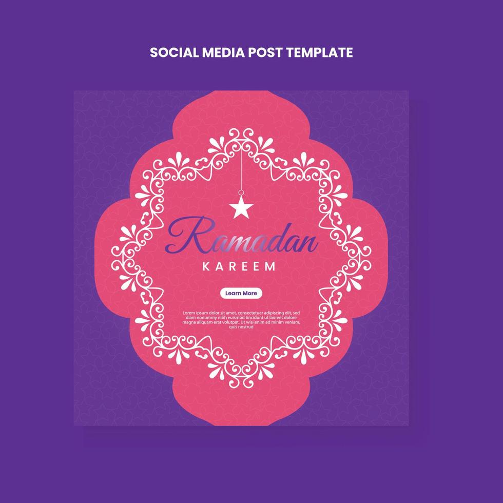 Ramadan Social Media Post design. A good template for advertising on social media.background, and web banner free vector