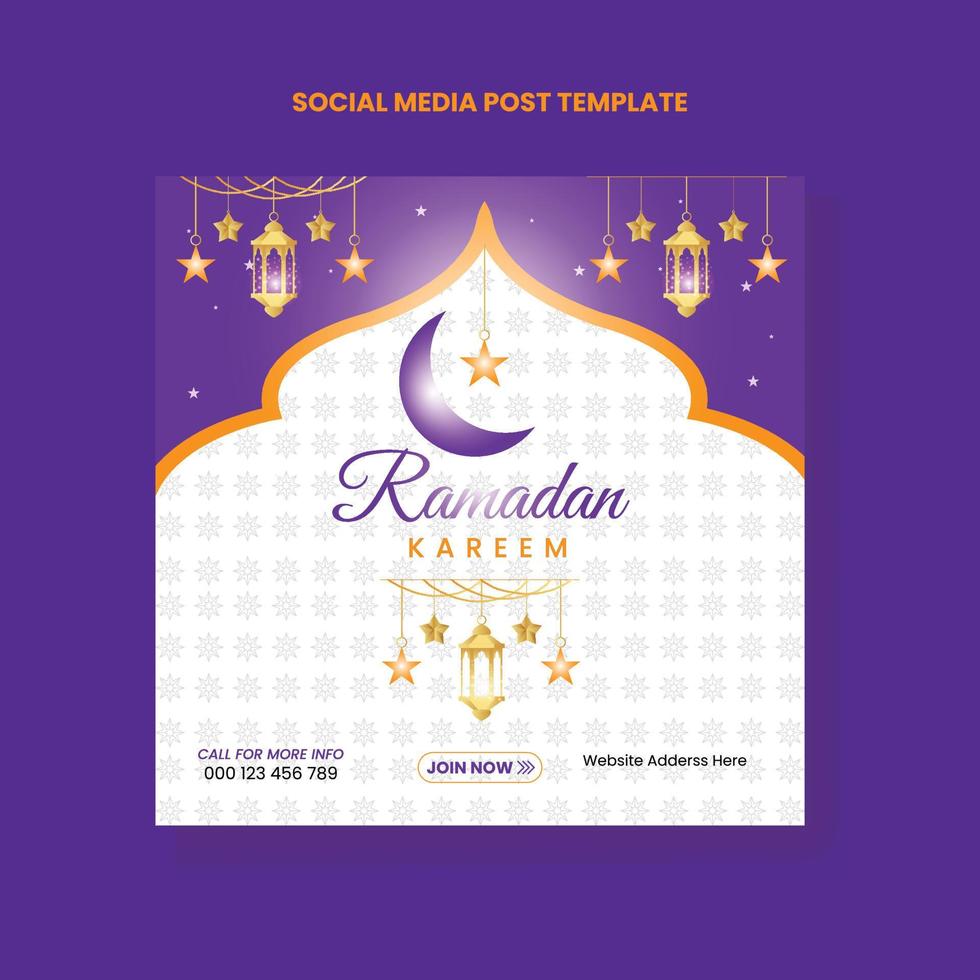 Ramadan Social Media Post design. A good template for advertising on social media.background, and web banner free vector