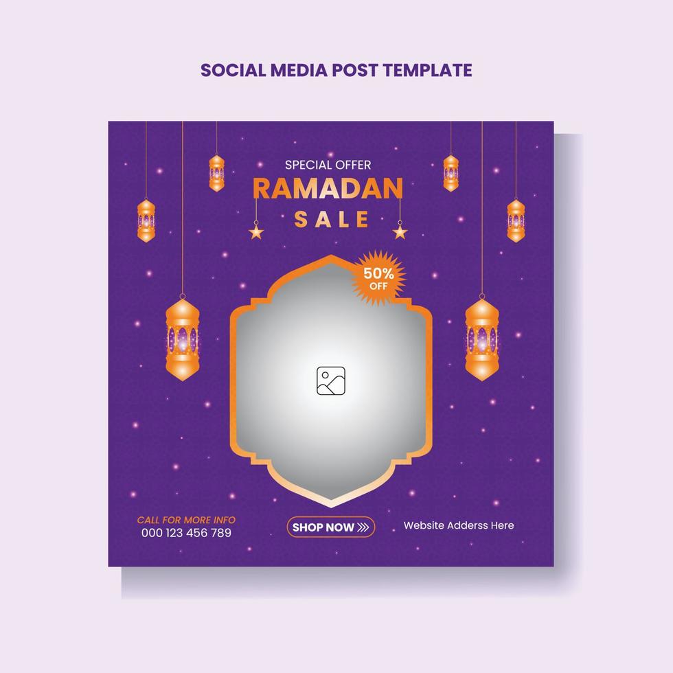 Ramadan Social Media Brand Promotion design. and clothes sale on social media. background, and web banner free vector